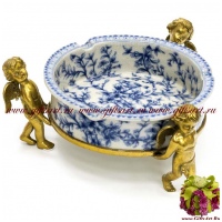 Пепельница. Фарфор и бронза. Декор Замок Эскишехир. Ручная работа. 25 см