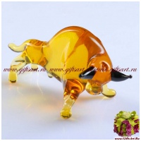 Бык Символ года 2021. Стеклянная фигурка в стиле Мурано. 8 см