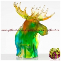 Лось. Бык Символ года 2021. Цветной хрусталь. 15 см.