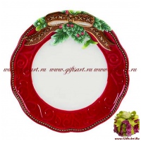 Подарочный набор 4 тарелки 22 см Новогодняя посуда Серия Благоденствие