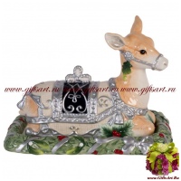 Маслёнка Серия Арктика. Новогодняя посуда. Керамика. Длина 22 см