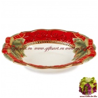 Блюдо большое Рождественские каникулы Новогодняя посуда Длина 35 см