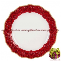 Подарочный набор 4 тарелки 28 см Новогодняя посуда Серия Новогодний карнавал