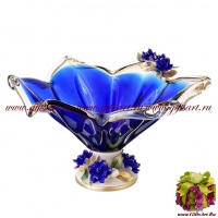 Ваза муранское стекло и фарфор capodimonte. Ручная работа. 26074. Италия