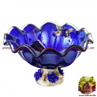 Ваза муранское стекло и фарфор capodimonte. Ручная работа. 47074. Италия