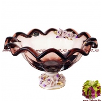 Ваза муранское стекло и фарфор capodimonte. Ручная работа. 57074. Италия