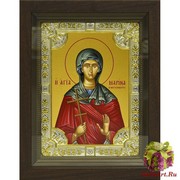 Икона освященная &quot;Марина Антиохийская великомученица&quot;, 18x24 см, со стразами, в деревянном киоте 24x30 см, 24x30 см