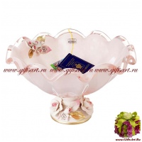 Ваза муранское стекло и фарфор capodimonte. Ручная работа. 08074. Италия