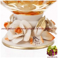 Ваза муранское стекло и фарфор capodimonte. Ручная работа. 18074. Италия - вид 1 миниатюра