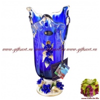 Ваза муранское стекло и фарфор capodimonte. Ручная работа. 49074. Италия