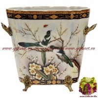 Ведёрко для льда. Фарфор и бронза. Декор Замок Сорок. Ручная работа. Высота 18 см