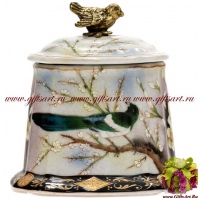 Сахарница вазочка. Фарфор и бронза. Декор Замок Сорок. Ручная работа. 10 см - вид 1 миниатюра