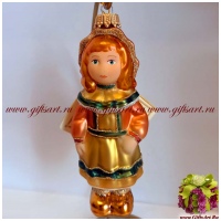 Ёлочная игрушка из стекла Марта. Ручная работа. 14 см Подарочная упаковка Krebs Glas Lauscha Германия - вид 1 миниатюра