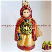 Ёлочная игрушка из стекла Рождественские гулянья. Ручная работа. 15 см Подарочная упаковка Krebs Glas Lauscha Германия