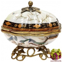 Шкатулка. Фарфор и бронза. Декор Замок Сорок. Ручная работа. 15 см - вид 1 миниатюра