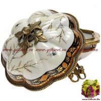 Шкатулка. Фарфор и бронза. Декор Замок Сорок. Ручная работа. 15 см - вид 2 миниатюра