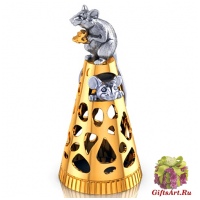 Мышки Счастье есть! Колокольчик из серебра 925 пробы символ года 2020. Россия