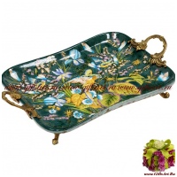 Блюдо. Фарфор и бронза. Коллекция Идеальный мир. Ручная работа. Длина 39см