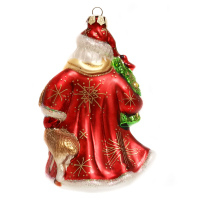 Ёлочная игрушка Дед Мороз стекло 14,5 см в подарочной упаковке Florentino Collection №23 - вид 5 миниатюра