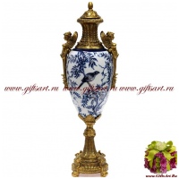 Ваза. Фарфор и бронза. Декор Утро в Шенонсо-2. Ручная работа. Высота 61 см