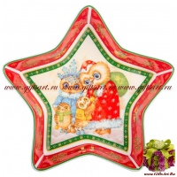 Блюдо фарфоровое Совушкин Новый год 17,5 см 375158