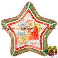 Блюдо фарфоровое Совушкин Новый год 17,5 см 475158