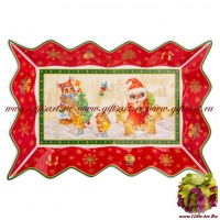 Блюдо фарфоровое Совушкин Новый год 25 см 575158