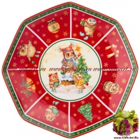 Блюдо фарфоровое Совушкин Новый год 18,5 см 585158