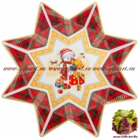 Блюдо фарфоровое Зайка и снеговик 26 см 785158