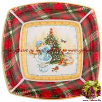 Блюдо фарфоровое Зайка и снегурочка 15,5 см 995158