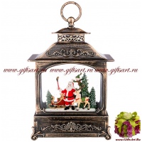 Снежный шар Волшебный фонарь Дед мороз и новый год. Подарочная упаковка. Высота 28 см.