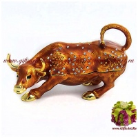 Шкатулка Бык Символ года 2021. Длина 17 см