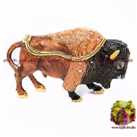 Шкатулка Бык Символ года 2021. Длина 10 см