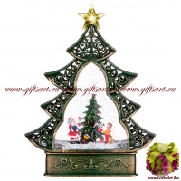 Снежный шар Волшебный фонарь Ёлочка Дед мороз и новый год. Высота 29 см.