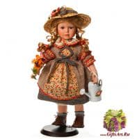 Фарфоровая кукла Малышка с лейкой Ручная работа Высота 42 см. RF-COLLECTION Германия