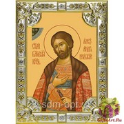 Икона освященная &quot;Александр Невский, благоверный князь&quot; 18x24 см со стразами, 18x24 см