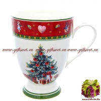 Кружка. Фарфор. Серия Рождественская трапеза Бордо. 300 мл Чехия 48464