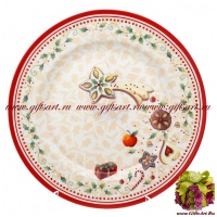 Тарелка. Фарфор. Серия Рождественская трапеза Карнавал. 26 см Чехия 19464