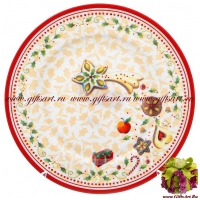 Тарелка. Фарфор. Серия Рождественская трапеза Карнавал. 21 см Чехия 88464