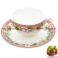 Набор 2 чайные пары. Фарфор. Серия Рождественская трапеза Грин. Чехия 10564 - вид 1 миниатюра