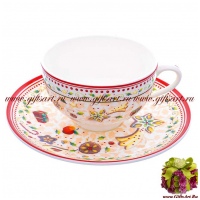 Чайная пара. Фарфор. Серия Рождественская трапеза Грин. Чехия 89464 - вид 1 миниатюра