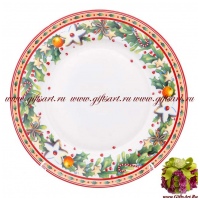 Тарелка. Фарфор. Серия Рождественская трапеза Грин. 21 см Чехия 98464