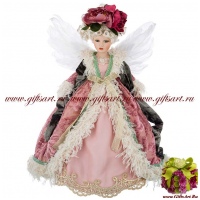 Фарфоровая кукла Ангел Цветов. Серия Ангелы Рождества. Высота 46 см