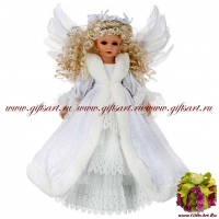Фарфоровая кукла Снежный Ангел. Серия Ангелы Рождества. Высота 46 см
