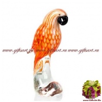 Попугай из Амазонии 2. Стеклянная фигурка в стиле Мурано. Высота 20 см.