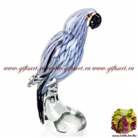 Попугай из Амазонии 3. Стеклянная фигурка в стиле Мурано. Высота 20 см.