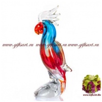 Попугай из Какаду. Стеклянная фигурка в стиле Мурано. Высота 21 см.