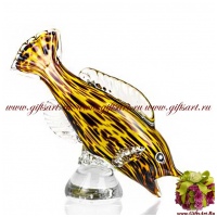Морская рыбка Голиаф. Стеклянная фигурка в стиле Мурано. 28 см
