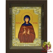 Икона освященная &quot;Евгения Римская великомученица&quot;, 18x24 см, со стразами, в деревянном киоте 24x30 см, 24x30 см