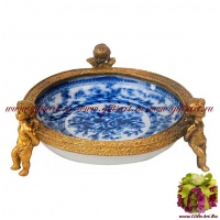 Блюдо. Ангелы. Декор Секрет розы Suntory. Фарфор и бронза. Ручная работа. 14 см